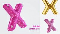 9778+ Letter X Foil Balloon PSD Mockup High-End PSD Download