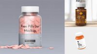 9779+ Chrome Pill Jar PSD Mockup Free PSD