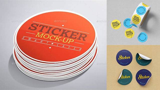 9781+ Circle Sticker Mockup Include TIFF