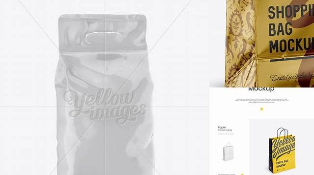 9788+ Glossy Stand-up Bag PSD Mockup Halfside View Elegant Free Template