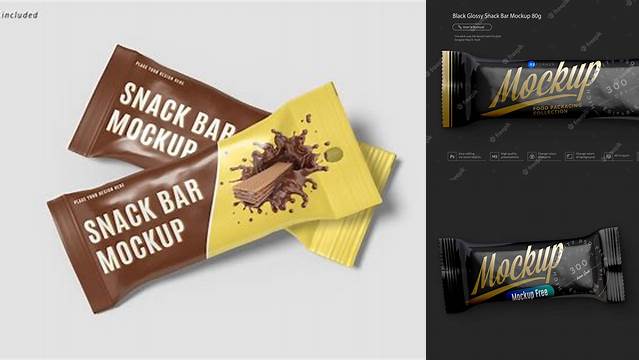 979+ Small Glossy Snack Bar PSD Mockup Front View Fully Layered PSD Freebie