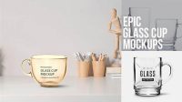 9792+ Glass Cup Mockup Free Stylish Free PSD