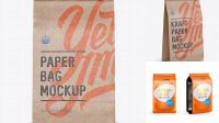 9793+ Kraft Paper Food/Snack Bag PSD Mockup Front View PSD Download