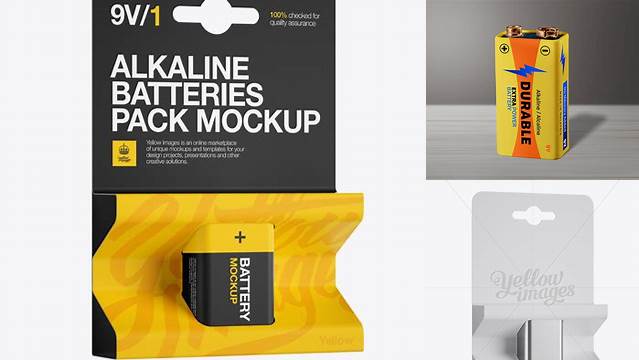 9793+ Pack Battery 9V PSD Mockup Halfside View Editable Photoshop Template Freebie