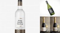 9796+ Clear Glass Bottle With White Wine Bottle PSD Mockup Free Photoshop Mockup Design