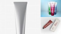 9799+ Long Aluminium Cream Tube PSD Mockup High-Resolution Editable PSD