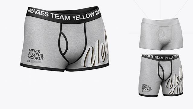 980+ Melange Men's Boxer Briefs PSD Mockup Back Half Side View Download Free PSD