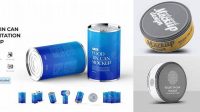 9804+ Round Tin Can PSD Mockup High-Angle Shot Custom Mockup PSD for Free