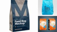 9806+ Glossy Food Bag PSD Mockup Half Side View High Angle Shot Exclusive and Stylish Design PSD