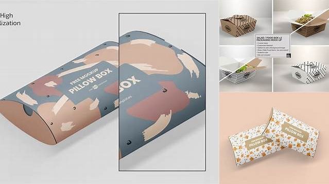 9806+ Two Textured Pillow Boxes PSD Mockup Half Side View Smart Layer PSD