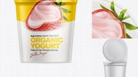 9813+ 907g Yogurt Cup with Foil Lid PSD Mockup Mockup PSD Free Download