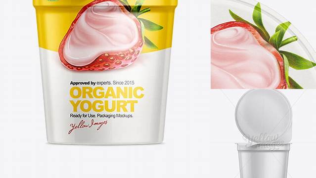 9813+ 907g Yogurt Cup with Foil Lid PSD Mockup Mockup PSD Free Download