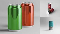 9813+ Six Cans PSD Mockup Smart Object-Based PSD Template Free