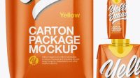 9821+ 500ml Glossy Carton Pack PSD Mockup Front View Exclusive Editable PSD File