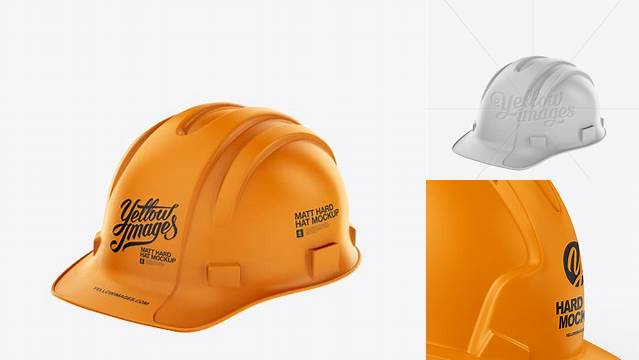 9821+ Matte Hard Hat PSD Mockup Halfside View Customizable Photoshop Template