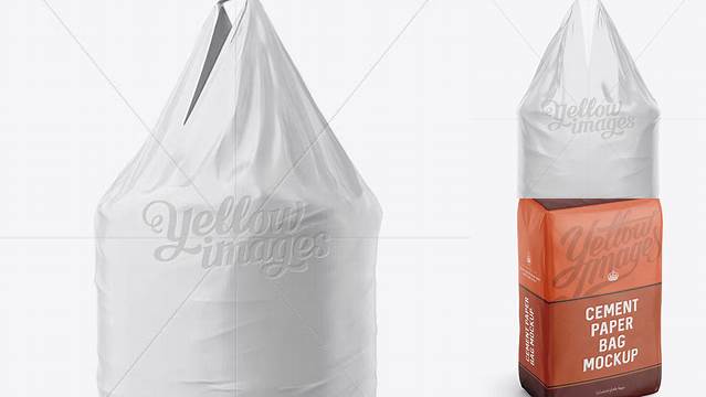 9823+ 1000kg Concrete Plastic Bag PSD Mockup Halfside View Digital Download PSD for Free