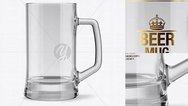 9825+ Empty Tankard Glass Mug PSD Mockup Easy-to-Edit PSD