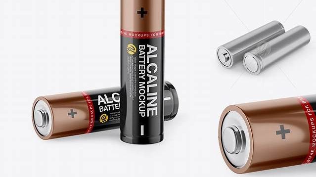 9827+ Two AA Batteries Half Side View High-End Photoshop Mockup