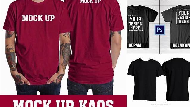 9829+ Mockup Kaos Depan Belakang Editable Design File