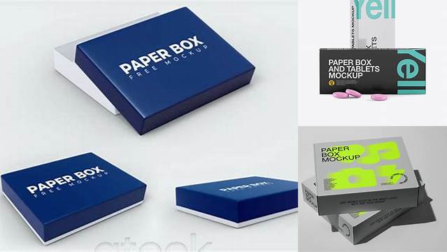 983+ Two Paper Boxes PSD Mockup Half Side View Creative Digital PSD Download