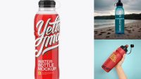 9832+ Clear PET Drink Bottle With Sport Cap PSD Mockup Unique High-Resolution Design Freebie