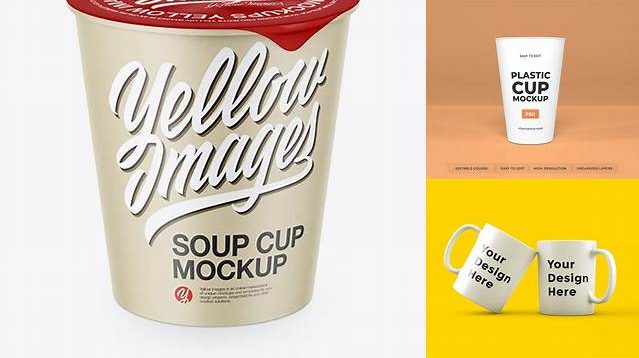 9836+ Textured Soup Cup PSD Mockup Downloadable PSD Design Template