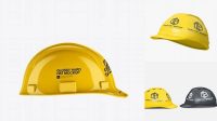 9841+ Glossy Hard Hat PSD Mockup Side View High-End Photoshop Mockup