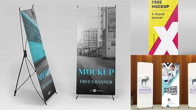 9843+ X Banner PSD Mockup Front View Unique High-Resolution Design Freebie