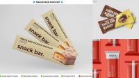 9845+ Kraft Snack Bar PSD Mockup Front View High-End Creative PSD Template