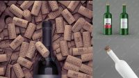 9849+ Wine Cork Mockup Versatile PSD Mockup File