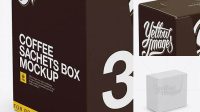 9850+ Closed 36x Sachets Box PSD Mockup Halfside View Unique Free Photoshop Files