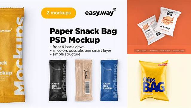 9851+ Matte Snack Bag PSD Mockup Creative High-Resolution PSD Freebie