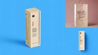 9851+ Wooden Wine Box PSD Mockup Half Side View Fully Customizable Mockup PSD Free