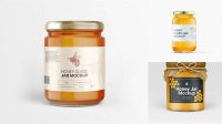 9853+ Glass Raw Honey Jar PSD Mockup Elegant Free Graphic Resource