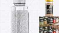 9853+ Spice Jar with Salt PSD Mockup Halfside View Smart PNG Image