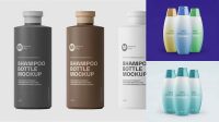 9854+ 400ml Matte Shampoo Bottle PSD Mockup Photoshop Freebie