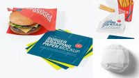 9854+ Burger Wrapping Paper Mockup Free PSD