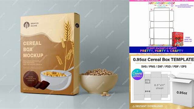 9856+ Cereal Box Template Photoshop Creative Design File