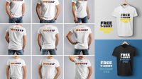 9856+ Realistic T Shirt Mockups Customizable PSD