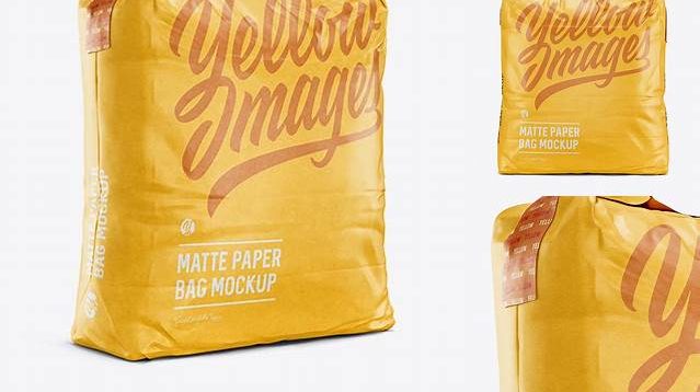 9857+ 5 kg Matte Paper Bag PSD Mockup Halfside View Exclusive Free Photoshop Mockup