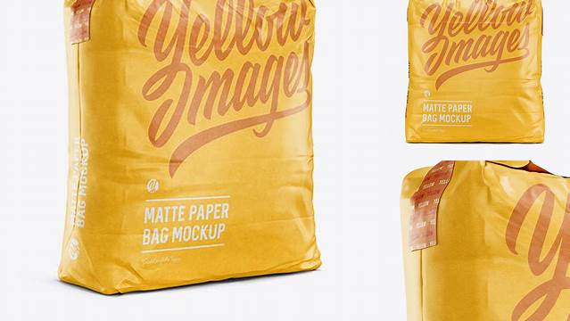 9857+ 5 kg Matte Paper Bag PSD Mockup Halfside View Exclusive Free Photoshop Mockup