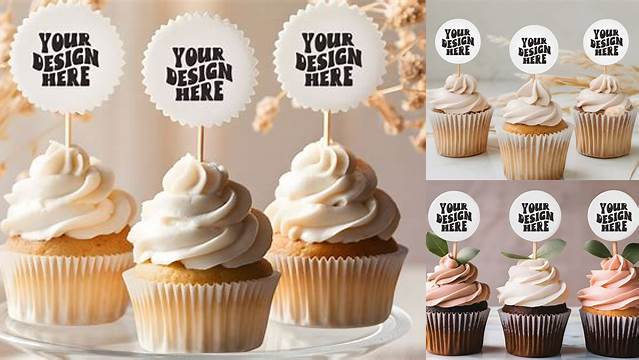 9857+ Cupcake Topper Mockup Free Include TIFF