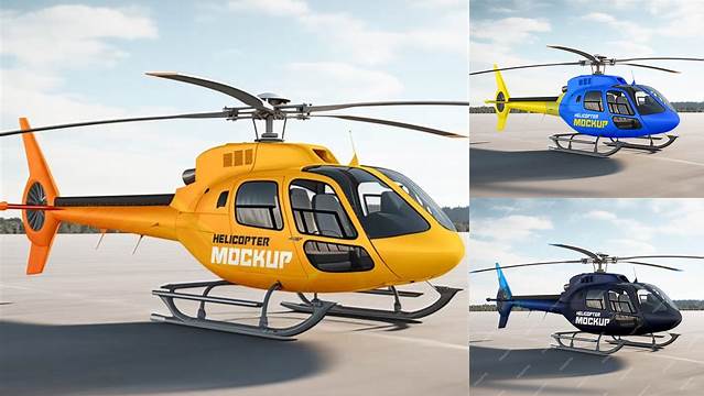 9859+ Flying Helicopter PSD Mockup Creative Digital PSD Download