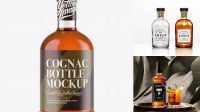 9862+ Clear Glass Bourbon Bottle PSD Mockup Creative Free Photoshop Template