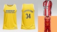 9862+ Women’s Basketball Jersey PSD Mockup Half Side View PSD for Creative Projects