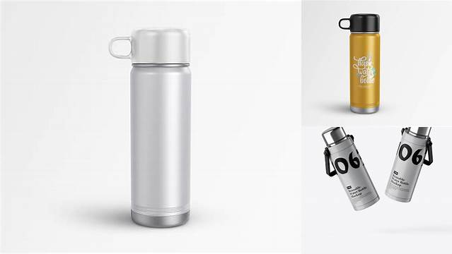 9863+ Metallic Flask PSD Mockup Custom Graphic Resource Free Download