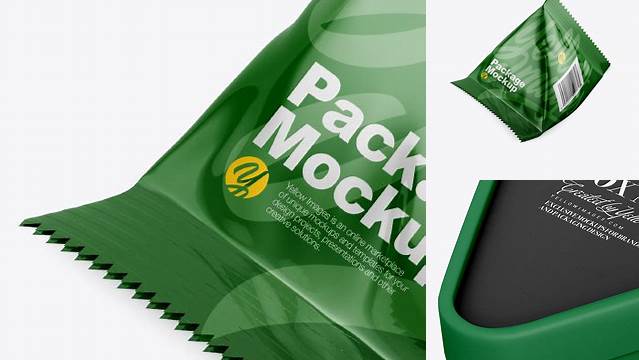 9865+ Triangular Package PSD Mockup Half Side View High-Resolution Editable PSD