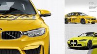 9866+ BMW M4 PSD Mockup Front View Elegant and Versatile PSD Resource