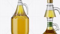 9868+ 3L Clear Glass Olive Oil Bottle With Handle PSD Mockup Fully Layered Free Photoshop File