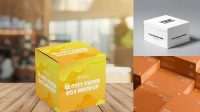 9872+ 4 Glossy Boxes PSD Mockup Professional Editable Freebie PSD